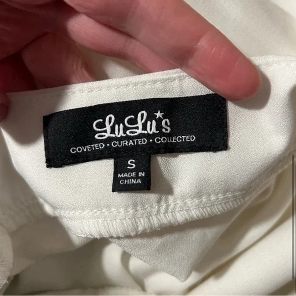 LuLu’s Coveted Curated Collected White Stripe Mini Dress with Mesh Detailing - Picture 5 of 8